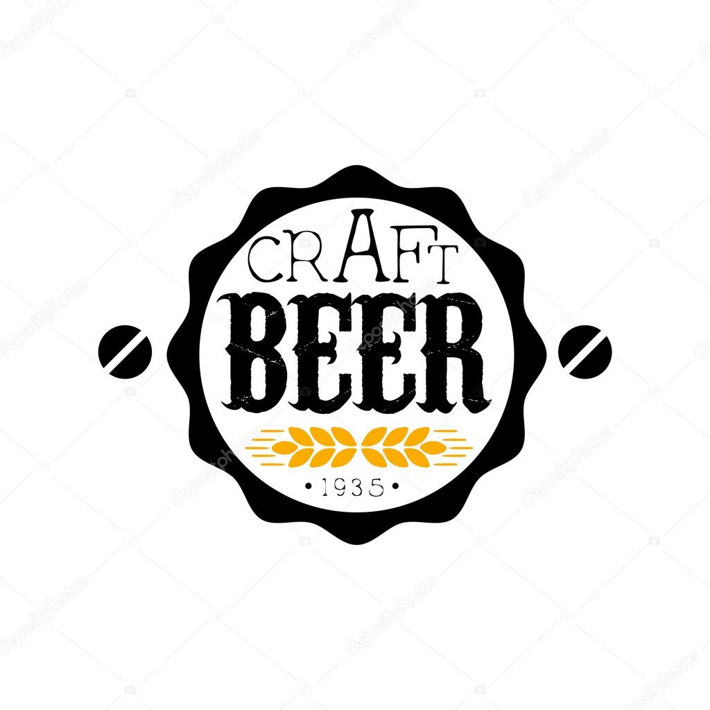 Craft Beer Round Logo Design Template