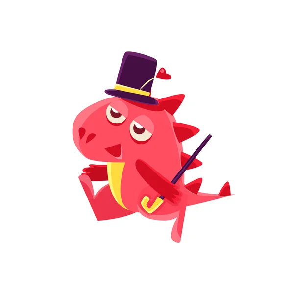 Gentleman Red Dragon illustration — Stock vektor