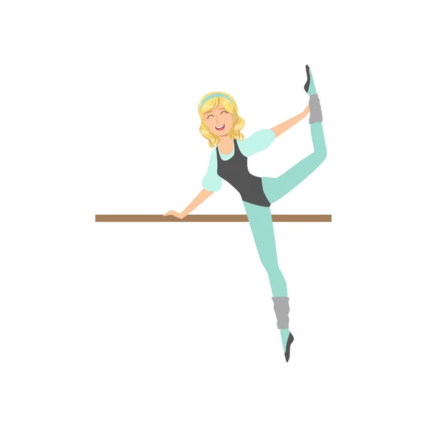 Колготки в классе балета упражнения с полюсом — стоковый вектор
