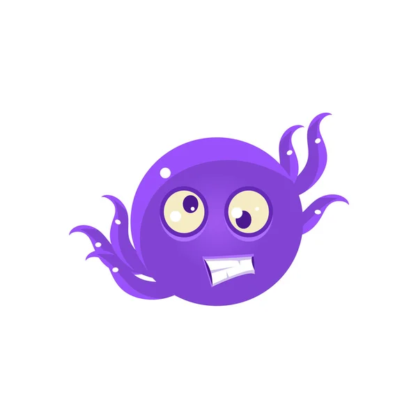 Crazy Funny Octopus Emoji — Stock Vector