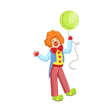 Renkli dostu palyaço balon klasik kıyafeti ile