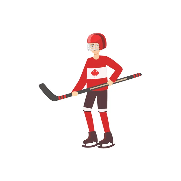 Jugador de hockey como símbolo de la cultura nacional canadiense — Archivo Imágenes Vectoriales