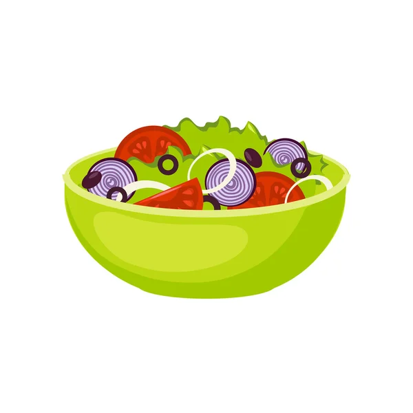 Fresh Salad Breakfast Food Element Isolated Icon — Stock vektor