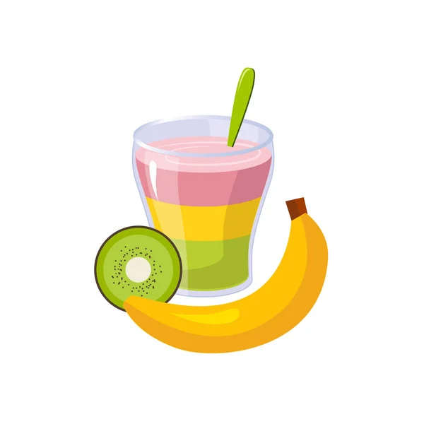 Fruta y Smoothie Elemento de comida de desayuno Icono aislado — Archivo Imágenes Vectoriales