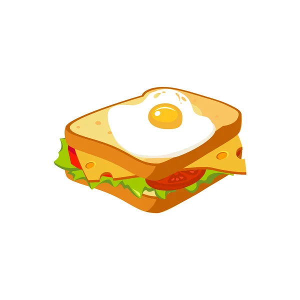 三明治早餐食品元素孤立的图标 — 图库矢量图片