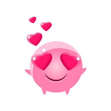 In Love Round Character Emoji clipart