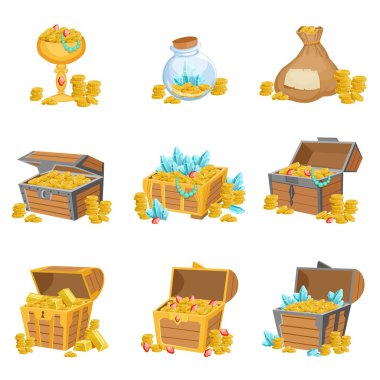Treasure And Riches Set Of Graphic Design Elements clipart