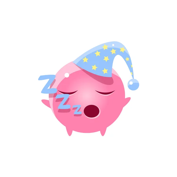 Yuvarlak karakter Emoji uyku — Stok Vektör