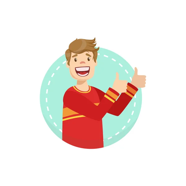 Thumbs Up Emotion Body Language Illustration — Stock Vector