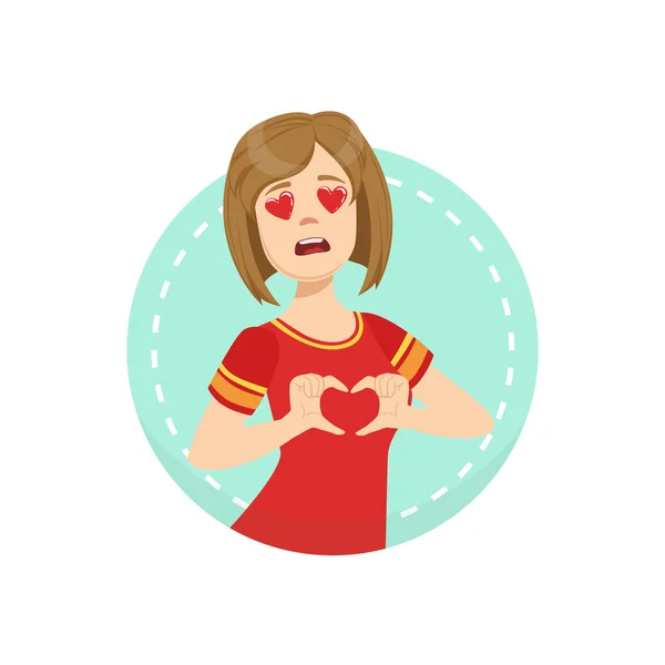 Herz vor Augen Emotion Körpersprache Illustration — Stockvektor
