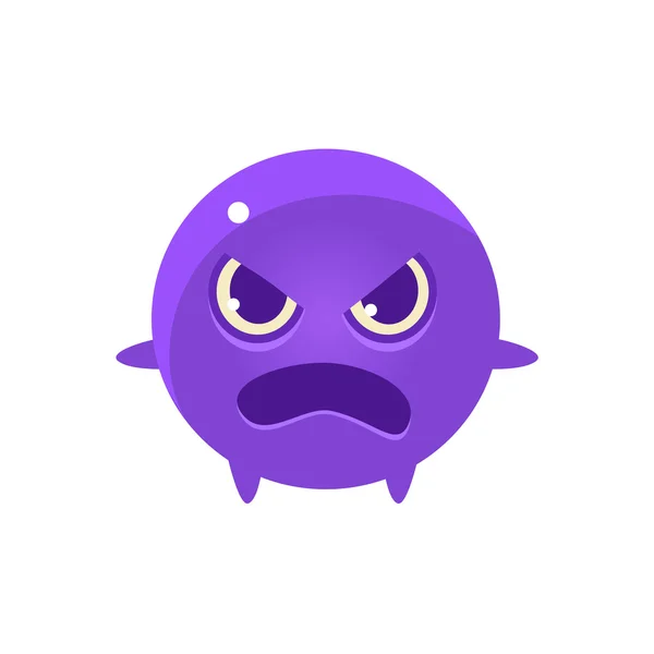 Angry Round Character Emoji — Διανυσματικό Αρχείο