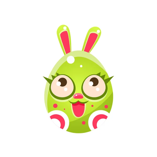 Paskalya tavşanı kirpik ile şekilli toksik yeşil yumurta — Stok Vektör