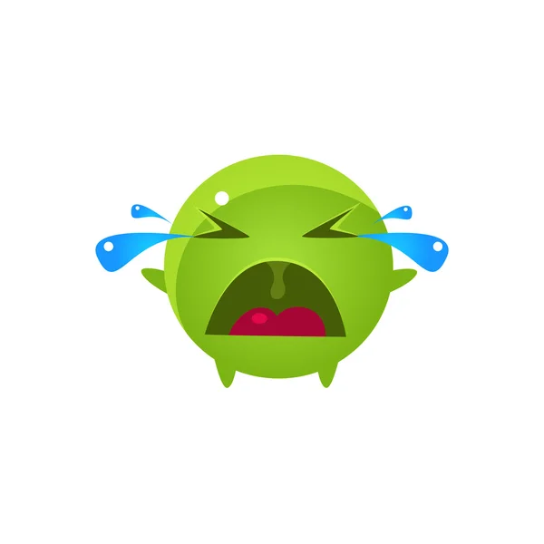 Tearful Round Character Emoji — ストックベクタ