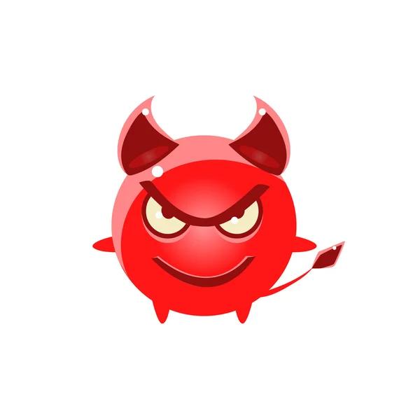 Diable Evil caractère rond Emoji — Image vectorielle