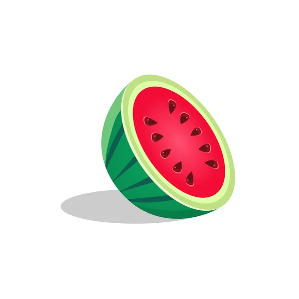 Wassermelonenfrucht halbiert helles Symbol — Stockvektor