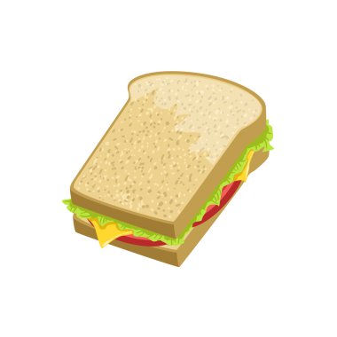 Sandviç sokak gıda menü öğesi gerçekçi detaylı çizim