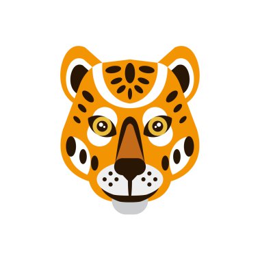 Cheetah Afrika hayvanları geometrik kafa stilize