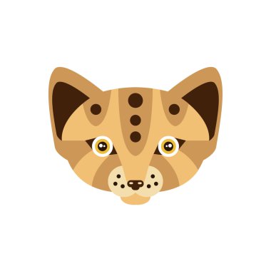 Çöl tilkisi Fox Afrika hayvanları stilize geometrik kafa