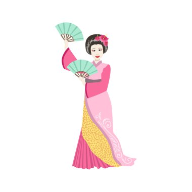 Japon geyşa iki hayranları ile