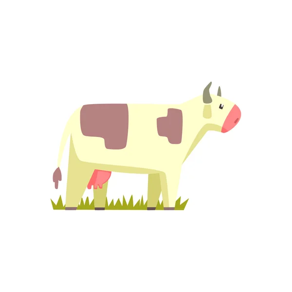 Cow Toy Farm Animal Cute Sticker — Stock Vector