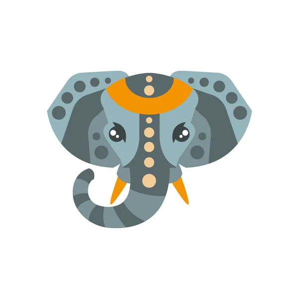 Elephant African Animals Stylized Geometric Head — ストックベクタ