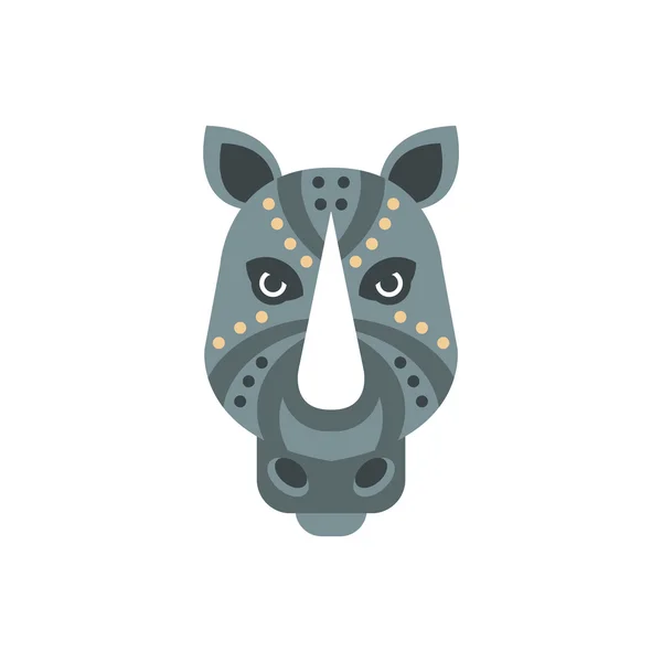 Afrykańskie zwierzęta nosorożec stylizowane głowy geometryczne — Wektor stockowy
