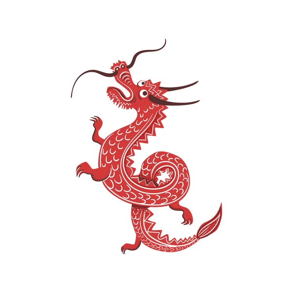 Dragón rojo Símbolo de cultura japonesa — Archivo Imágenes Vectoriales