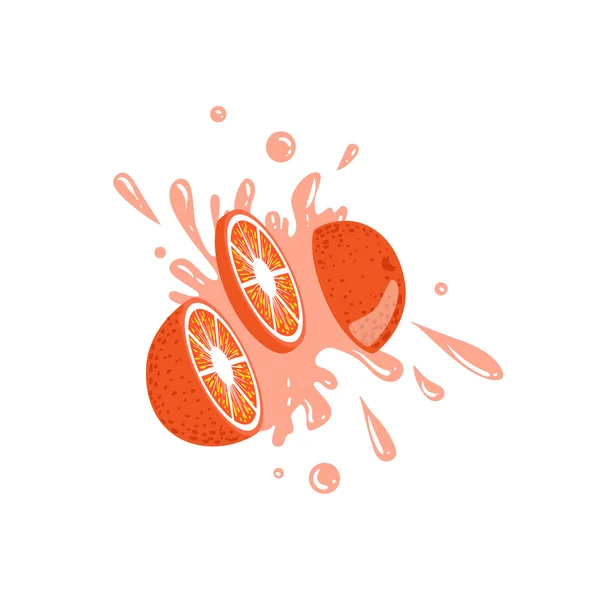 Грейпфрут скоротити в повітрі хлюпалися сік — стоковий вектор