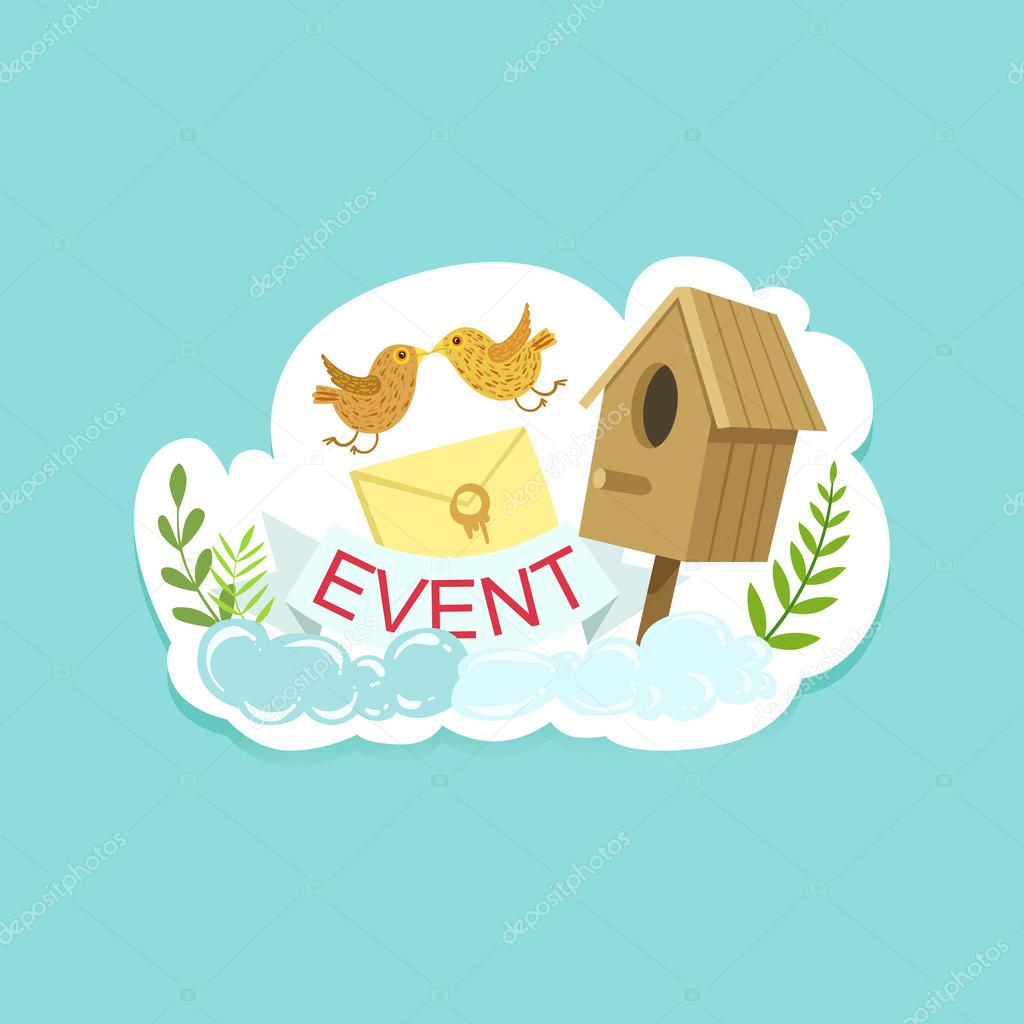 Event Template Label Cute Sticker With Birds And Letter Childish Design 127654312 Larastock