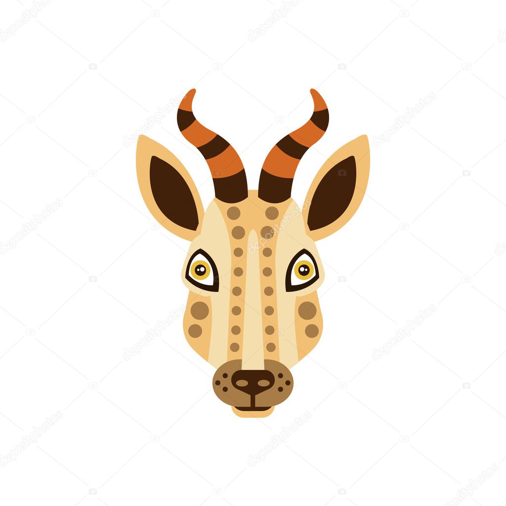 Gazelle africaine animaux stylisés tête géométrique — Image ... Animaux d'Afrique Gazelle stylisée tête géométrique. Icône du Design créatif vecteur plat coloré isolée On White Background — Vecteur par TopVectors