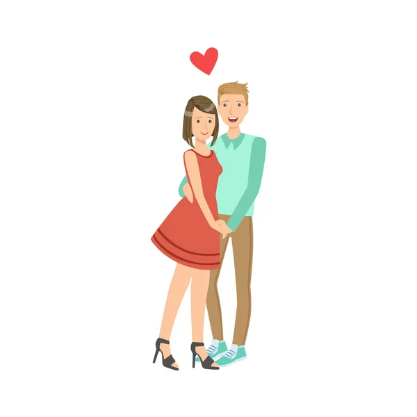 Par i kärlek promenader innehav händer — Stock vektor
