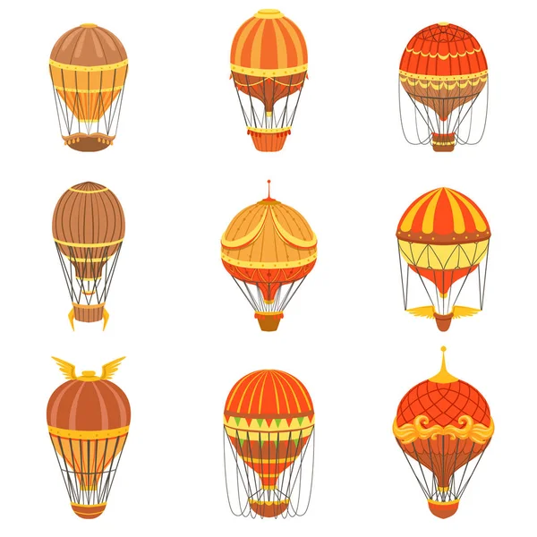 Vintage Hot Air Balloons Set