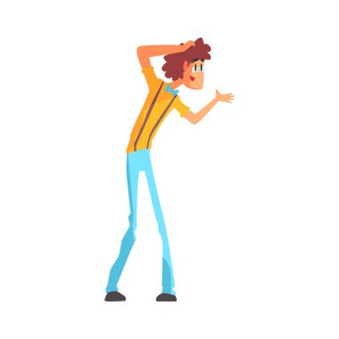 Gösterişli her şeyi bilen adam karakter mavi papyon