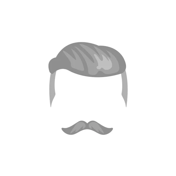 流行に敏感な男性の髪とアンダー カットと顔スタイル — ストックベクタ