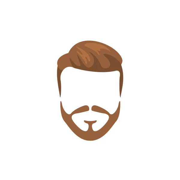 Hipster Cheveux masculins et style facial avec barbe pleine — Image vectorielle