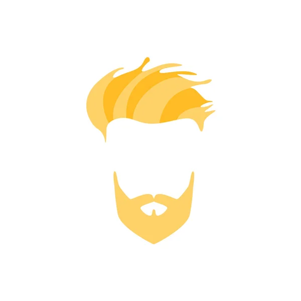 流行に敏感な男性の脱毛とフル金髪ひげ側フリンジ付き顔射スタイル — ストックベクタ