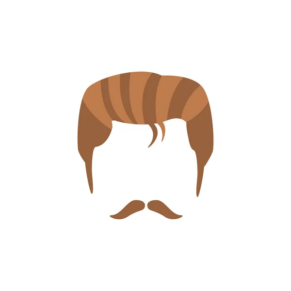 流行に敏感な男性の髪とスターリン口ひげと顔スタイル — ストックベクタ