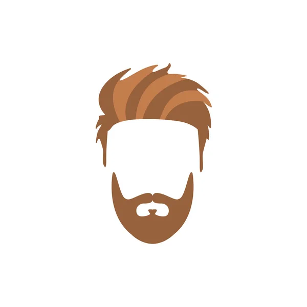 Hipster Cabelo masculino e estilo facial com Staline Moustache Barba cheia —  Vetores de Stock