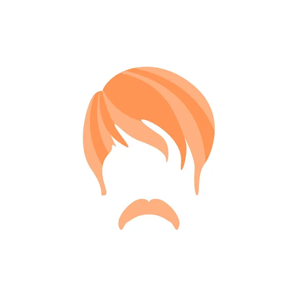 Hipster Cheveux masculins et style facial avec moustache hippie — Image vectorielle