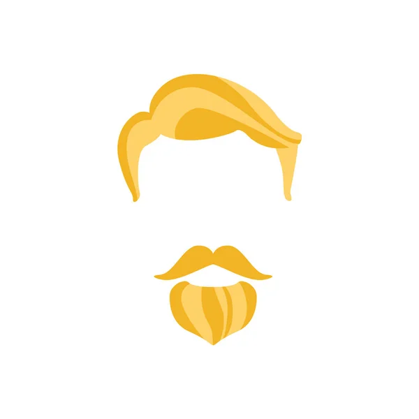 Hippi erkek saç ve yüz imparatorluk sakal stiliyle — Stok Vektör
