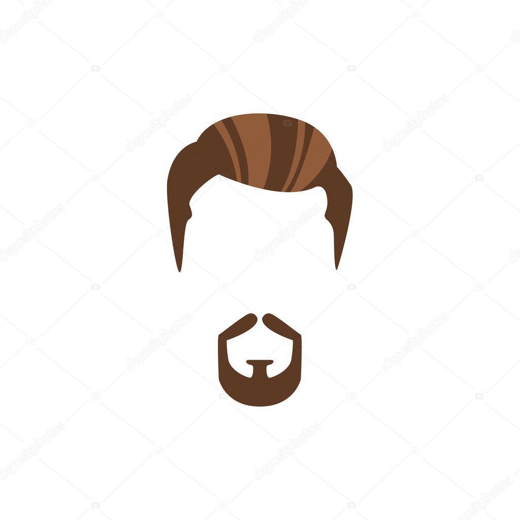 Hipster Male Hair and Facial  Style With Circle Beard