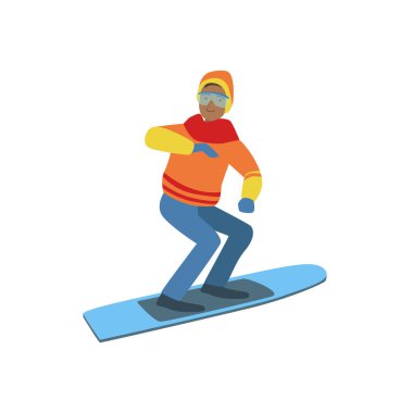 Snowboard kış sporları şekil adam