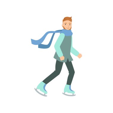 Adam buz pateni kış sporları illüstrasyon