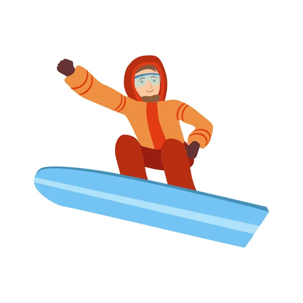 Facet ilustracja Snowboard sporty zimowe — Wektor stockowy