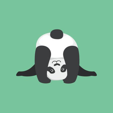 Sevimli Panda karakter illüstrasyon ters arıyorsunuz