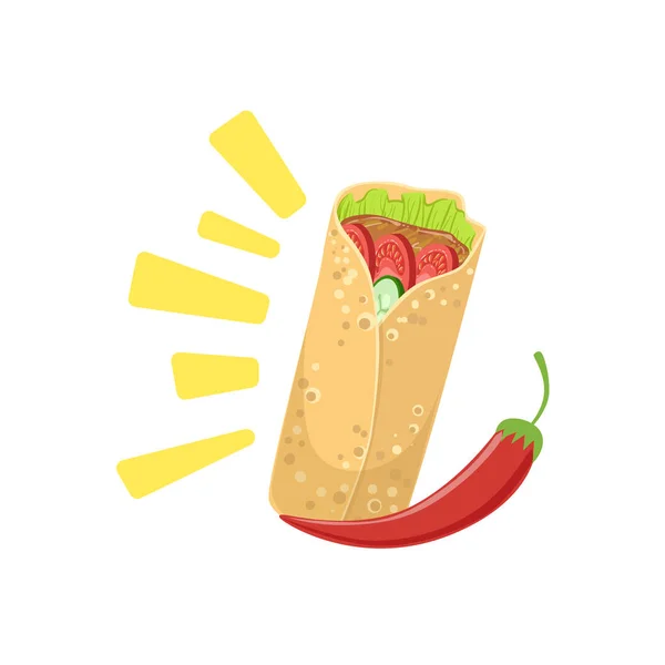 Símbolo de cultura mexicana de burrito — Vetor de Stock