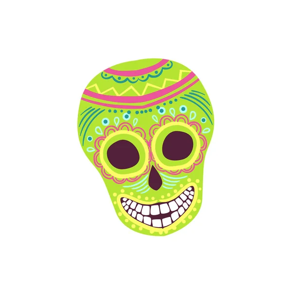 Scull peint Symbole de la culture mexicaine — Image vectorielle