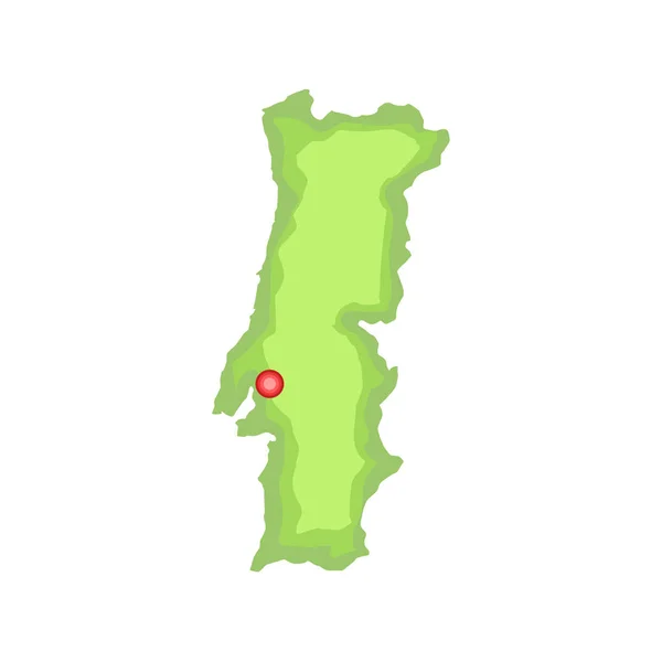 Mapa del país Portugués Símbolo famoso — Vector de stock