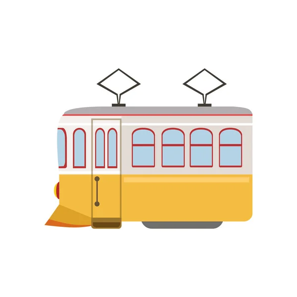 Tram openbaar vervoer Portugese beroemde symbool — Stockvector