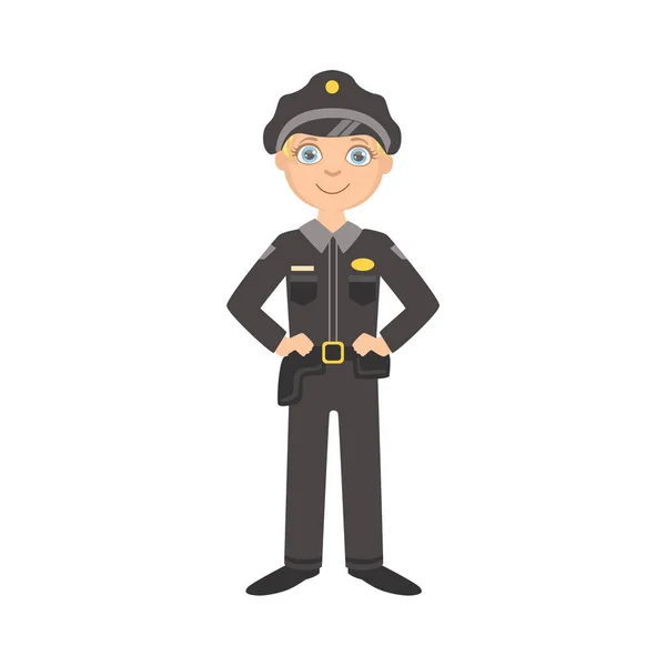 Menino vestido como policial oficial — Vetor de Stock